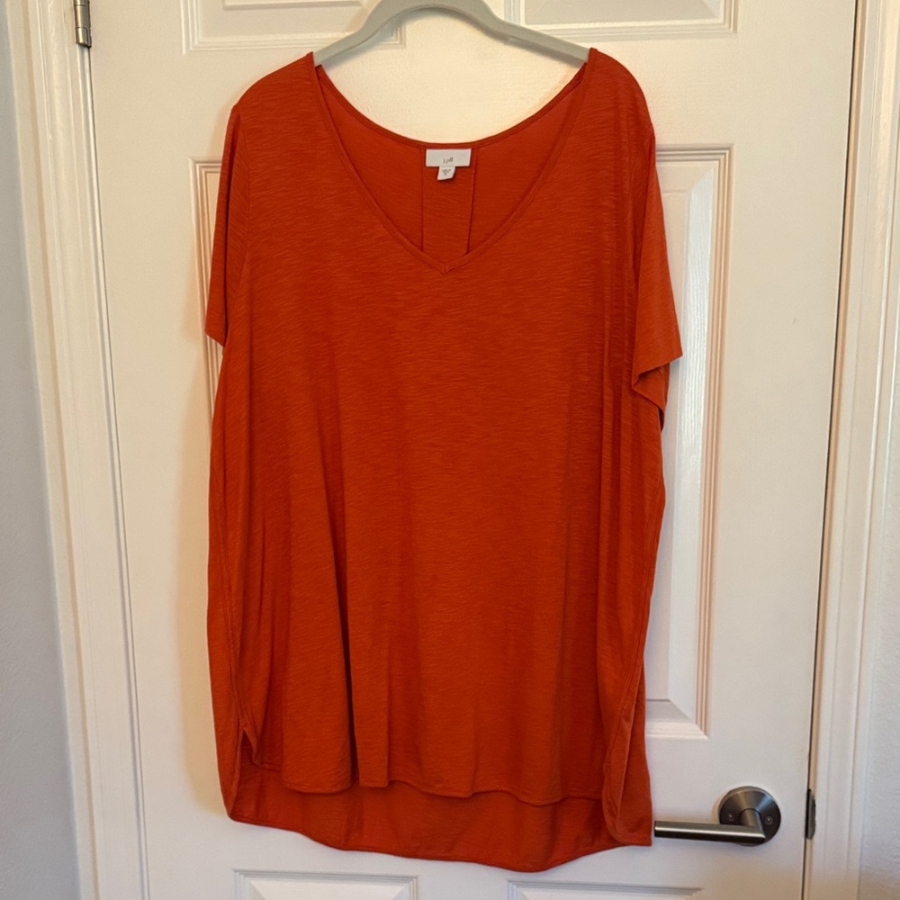 J. Jill Women's Short Sleeve V-Neck Top in Orange